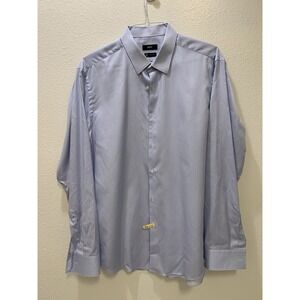 Boss SlimFit Blue Houndstooth Shirt Long Sleeve  43 17